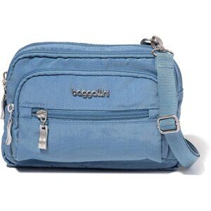 👑Women Cornflower Triple Zip Small Crossbody Bag Lightweight Convertible Belt